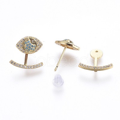 Brass Ear Studs EJEW-P157-07-NR-1