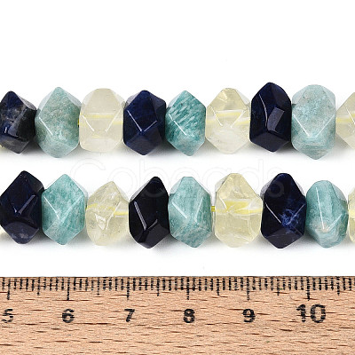 Natural Sodalite & Flower Amazonite & Lemon Quartz Beads Strands G-N358-01A-06-1