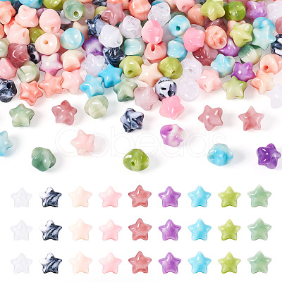 200Pcs Opaque Acrylic Beads OACR-TA0003-56-1