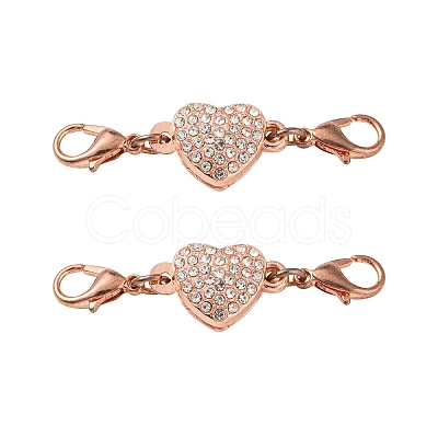 Alloy Crystal Rhinestone Magnetic Clasps ALRI-YW0001-10RG-1