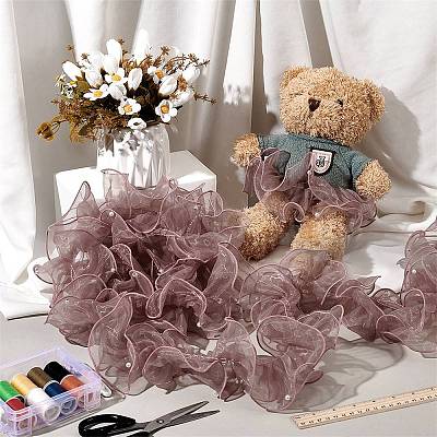 5 Yards Pleated Organza Pleated Lace Ribbon OCOR-PH0004-67B-1