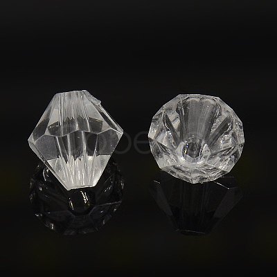 Faceted Bicone Transparent Acrylic Beads DBB10MM01-1