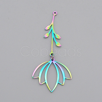 Ion Plating(IP) 201 Stainless Steel Big Pendants STAS-S105-LA590-1
