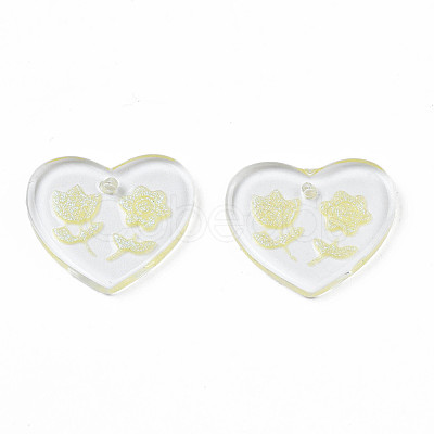 Transparent Resin Pendants RESI-N030-001D-1