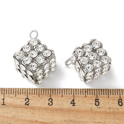 Brass Rhinestone Pendants KK-U057-01P-02-1