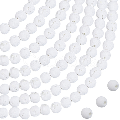 5 Strands Synthetic Lava Rock Round Beads Strands G-PA0002-40-1