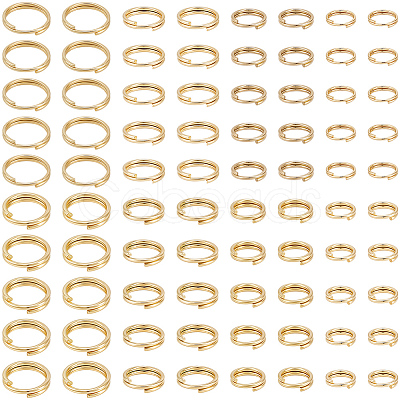 300Pcs 8 Styles Stainless Steel Split Rings STAS-BBC0008-88-1