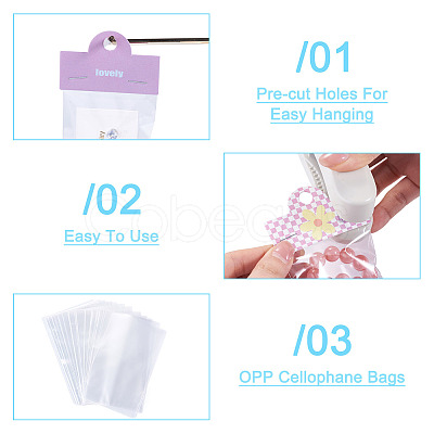 40Pcs 4 Styles Paper Foldable Header Cards CDIS-TA0001-51-1