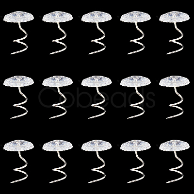 60Pcs Clear Acrylic Flat Round Head Iron Twist Pins FIND-SP0004-66-1