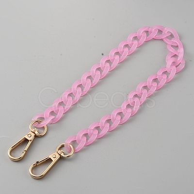 Acrylic Imitation Jelly Curb Chain Link Purse Chains FIND-WH0126-257C-1