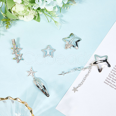 10pcs Iron Alloy Snap Hair Clips PHAR-CP0001-25-1