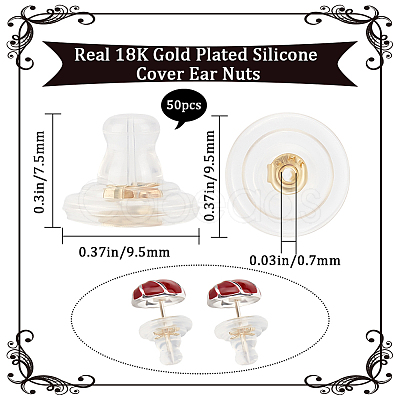 50Pcs Silicone Cover Ear Nuts SIL-SC0002-35-1