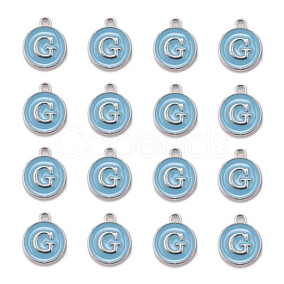 Platinum Plated Alloy Enamel Charms X-ENAM-S118-04G-P-1