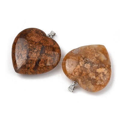 Natural Cherry Blossom Agate Pendants GG-K002-12A-22-1