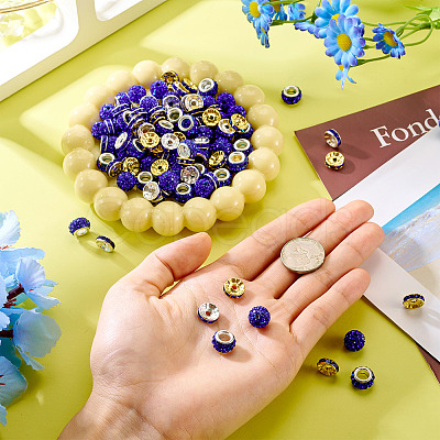 120Pcs 4Style Pave Disco Ball Beads RB-TA0001-18-1