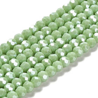 Electroplate Opaque Glass Beads Strands EGLA-A035-P6mm-A20-1