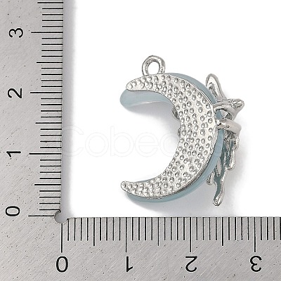 Platinum Alloy Resin Rhinestone Glass Pendants FIND-U017-08P-02-1