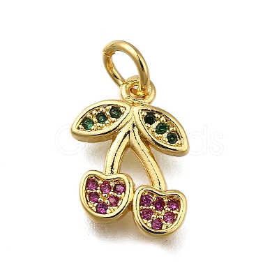 Brass Micro Pave Clear Cubic Zirconia Pendants ZIRC-I070-113G-1