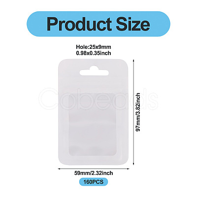 160Pcs Plastic Yin-yang Resealable Bags with Visible Window ABAG-TA0001-94C-1