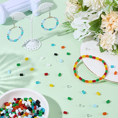 720Pcs 9 Colors Opaque Imitation Jade Glass Beads GLAA-SC0003-02-1