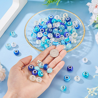 120Pcs 12 Colors Imitation Pearl Style Resin European Beads RPDL-TA0001-11-1