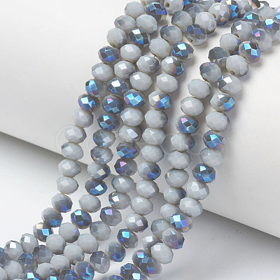 Electroplate Opaque Solid Color Glass Beads Strands EGLA-A034-P4mm-I12-1