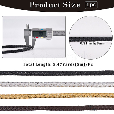 5M Braided Round PU Leather Jewelry Cord OCOR-GF0004-96B-01-1