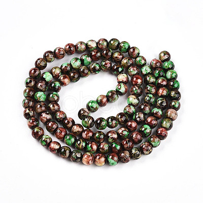 Baking Paint Glass Beads Strands DGLA-N003-8mm-B07-1