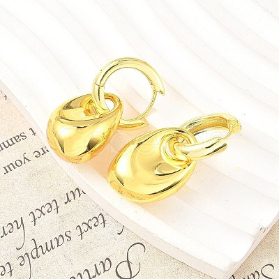Nuggets Brass Hoop Earrings for Women EJEW-U057-06B-01G-1