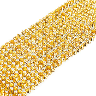 1 Yard 12-Row Resin Spike Stud Cone Flatback Punk Rock Trim Mesh Bead Craft FIND-TA0006-73B-1