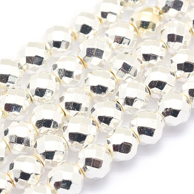 Electroplate Non-magnetic Synthetic Hematite Beads Strands G-L485-03C-S-1