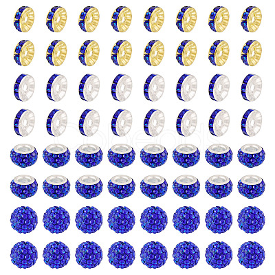 120Pcs 4Style Pave Disco Ball Beads RB-TA0001-18-1