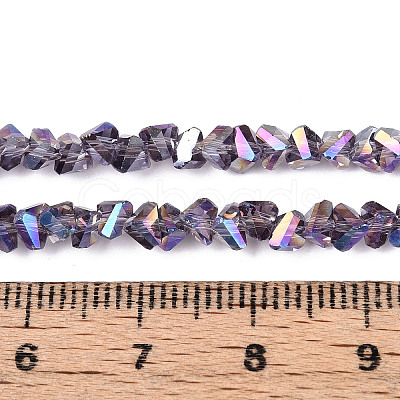 Electroplate Transparent Glass Beads Strands GLAA-N021-4mm-M-1