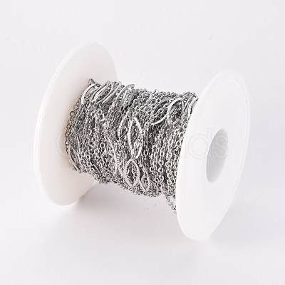 Tarnish Resistant 304 Stainless Steel Cable Chains CHS-E020-01P-1