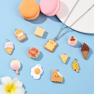 24Pcs 12 Styles Opaque Resin Pendants CRES-YW0001-34-1