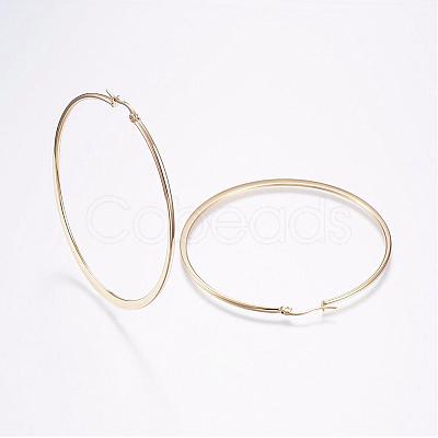 304 Stainless Steel Big Hoop Earrings EJEW-F105-13G-1