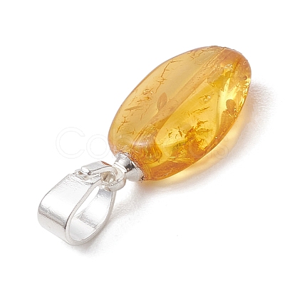 Gradient Color Natural Amber Pendants PALLOY-JF04930-01-1
