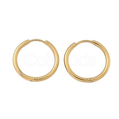 Ion Plating(IP) 304 Stainless Steel Huggie Hoop Earrings X-EJEW-F111A-20mm-G-1