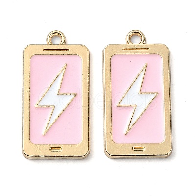 Rack Plating Alloy Enamel Pendants PALLOY-F308-09G-02-1