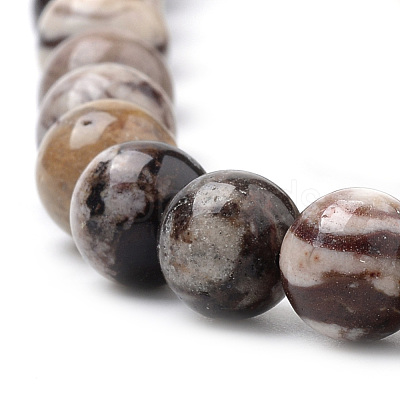 Natural Zebra Jasper Beads Strands G-S259-30-6mm-1