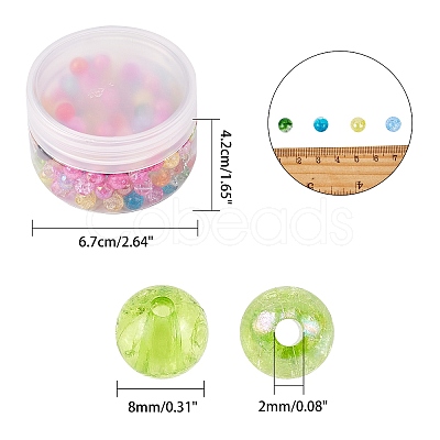 Transparent Crackle Acrylic Beads CACR-NB0001-03-1