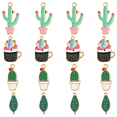 16Pcs 4 Styles Alloy Enamel Pendants ENAM-FS0001-86-1