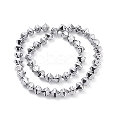 Electroplated Non-magnetic Synthetic Hematite Beads Strands G-G862-01A-1