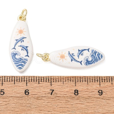 Printed Brass Pendants KK-CBA3895-02A-G-1