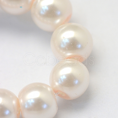 Baking Paint Pearlized Glass Pearl Round Bead Strands X-HY-Q003-4mm-41-1