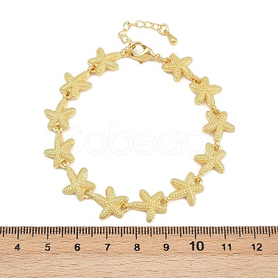 Brass Link Chain Bracelets for Women BJEW-L707-04G-04-1