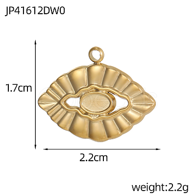 304 Stainless Steel Pendant Cabochon Settings STAS-OY009-08G-1