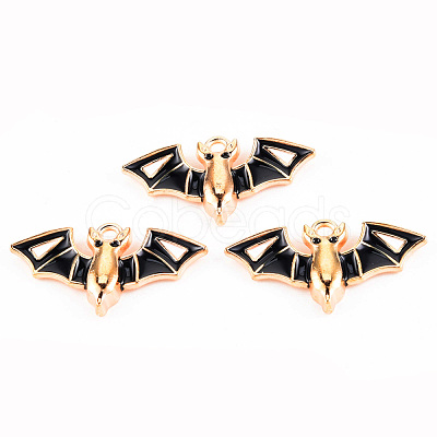 Light Gold Tone Alloy Enamel Pendants ENAM-T018-01-1