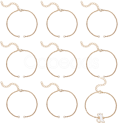 10Pcs 304 Stainless Steel Cable Chain Bracelet Making AJEW-BBC0002-11-1