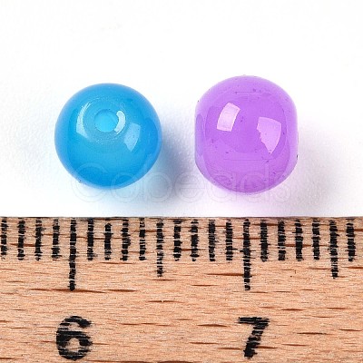 Baking Paint Imitation Jade Glass Beads DGLA-Q021-6mm-M-1